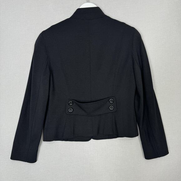 Carlisle Jacket Womens 6 Black Crop Ponte Knit Blazer Military Inspired Luxury - Picture 5 of 12